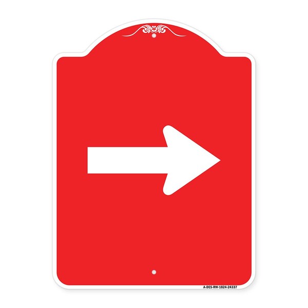 Signmission Designer Series Sign-Arrow Green, Red & White Aluminum Architectural Sign, 18" x 24", RW-1824-24337 A-DES-RW-1824-24337 - main